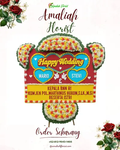 Karangan Papan Bunga Pernikahan di Subuk